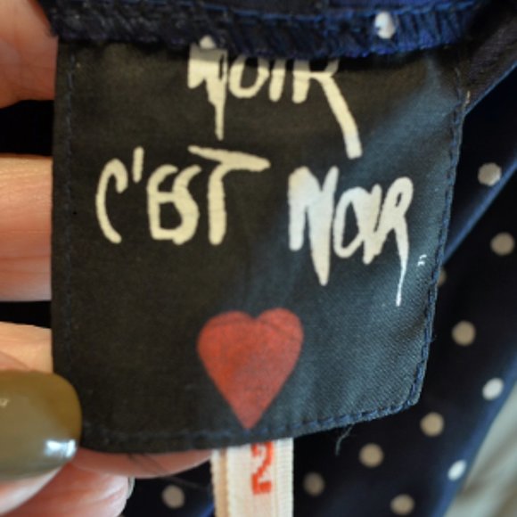 Vintage 90's Navy with White Pindot Capri - Picture 5 of 5